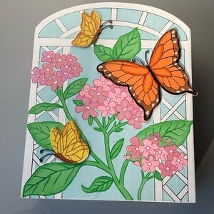 Wood Cabinet Butterfly Cabinet Storage Box Home Decor 10.5”